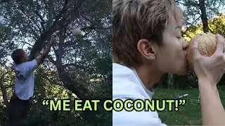 Джейсон впервые пьет и ест кокос!