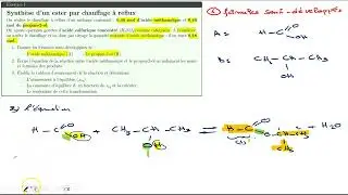 Exercice d'estérification et hydrolyse 2ème bac