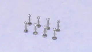 D.Bella Diamond CZ Tragus Earring Silver Barbell Lip Ring Labret Stud Helix jewelry