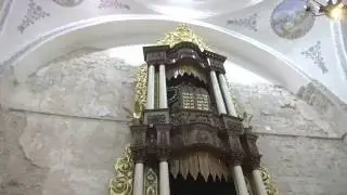 Hurva Synagogue interior during morning prayer