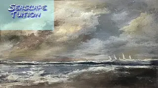 Art lesson- Seascape with dramatic sky #artart #artlesson #seascapelesson
