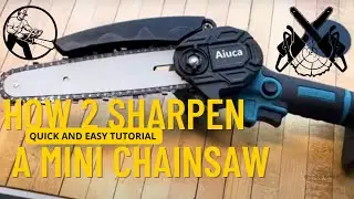 DIY How to Sharpen a Mini Battery Operated Chainsaw Tutorial Using Vevor Electric Chain Sharpener