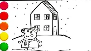 Peppa Pig Colouring 🎨 | Easy Drawing & Colouring for Kids #peppapig #peppapigdrawing #easy #ytviral 
