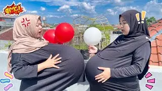 JADI 2 IBU HAMIL 😲 LOMBA TIUP BALON JADI HAMIL DAN KONTRAKSI 🤰🏻