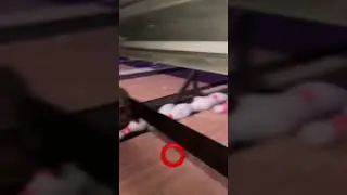 I went under a bowling pin setter 😬😱🤯#bowling #tapthecircle #bowler #short #shorts #perspective