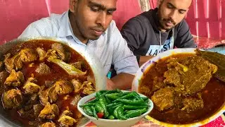 Eating Lunch(Rice & Spicy Meat Curry) With Friends at Driver Hotel