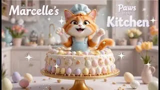 Easter Simnel Cake with Marcelle the Cat 🐾 🍰| Cute DIY Easter Dessert & Decoration Ideas!🎀
