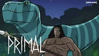 Spear y Fang encontram o alimentador noturno | Genndy Tartakovsky's Primal | Adult Swim Brasil