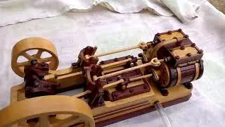 Twin Cylinder Joy Valve Engine - Wooden Model