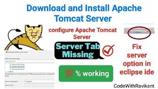 Download and Install Apache Tomcat Server | Configure Apache Tomcat Server in Eclipse ide #java