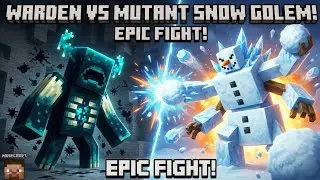 Warden VS Mutant Snow Golem EPIC Fight 😎 #minecraft