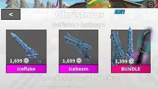 Buying the new ice bundle (icebeam +  iceflakes) in roblox MM2
