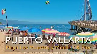 Playa Los Muertos Beach al Sur del Muelle / South of the Pier Puerto Vallarta Mexico