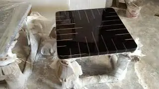 Table Top for Center Table Polyster finish with Brass inlay