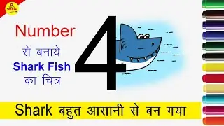 How to draw shark in easy way | Number Drawing
