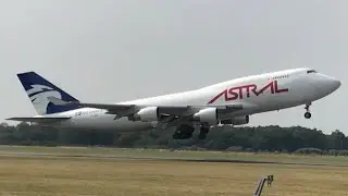 Astral TF-AMM Boeing 747 Takeoff Doncaster Sheffield airport