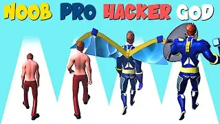NOOB vs PRO vs HACKER vs GOD in Heroic Run 3D | GokuNoob