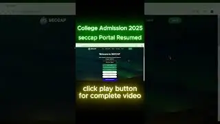 SECCAP College Admission | Online Registration | #seccap #seccapform2025 #education