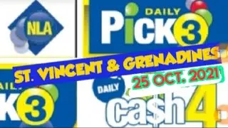 St.Vincent and Grenadines Daily Pick 3 & Daily Cash 4 for ( 25 Oct. 2021 ) just try