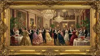 4K Victorian Ballroom Painting | NaturalPainting Baroque Frame Grand Interior
