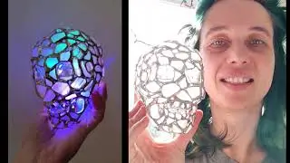 Sea stained glass skull light