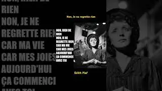 Edith Piaf sings &lsquo;Non, Je ne regrette rien&rsquo;. #music
