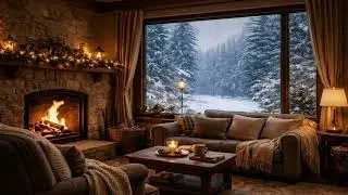 Cozy Winter Evening by the Fireplace  Chill Ambient Background 30 Minutes