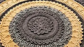 Crochet 3D Mandala Rug 8/9