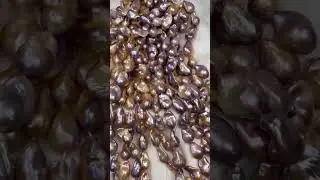 13-15mm Purple and Pink Baroque Pearl Strands - High Luster Rainbow Shine
