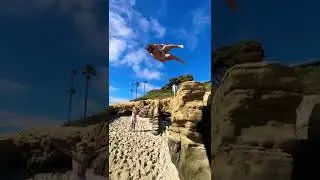 Gap jump double sideflip to sand 🤯 (Landed) #summer #insane #flips #beach