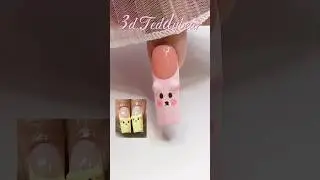 3D teddy 🧸🫧 #nails #nailart #3dnailart #cute