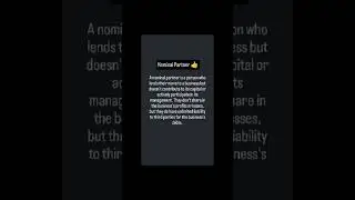 Kinds of Partners (Part 3) / Meaning of Nominal Partner 👍 #ugcnetpaper2 #nominalpartner