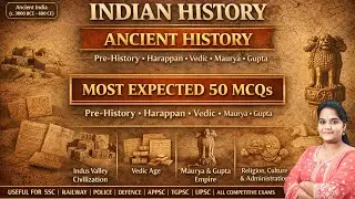 Ancient Indian History | 50 Most Expected Questions for  SSC, RRB, POLICE, DEFENCE & Other Exams