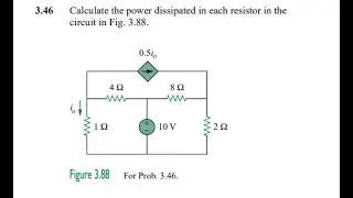 Calculate the power dissipated in each resistor in the circuit in Fig. 3.88.