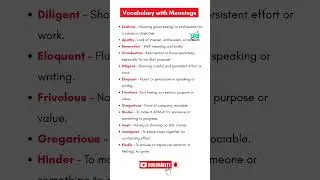 Master English Vocabulary | 100+ Words with Meanings, Examples & Usage  Improve Your Language Skills