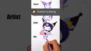 How to draw Kuromi | Dad vs Artist Kuromi is strong #anime #hellokitty #cinnamoroll