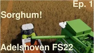Ep1. Sorghum Harvest Begins! Adelshoven Let's Play FS22 PS4