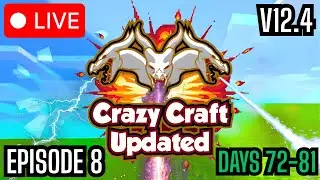 LIVE - Minecraft Crazy Craft Updated 100 Days (EP 8) Fighting The Ender Dragon (Days 72+)