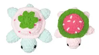 Strawberry Turtle-14:How to crochet the little strawberry turtle's main body?