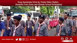 Drug Awareness Drive by Ponda Police Station, Students From Gvms and Almeda School Participated