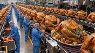 Inside a High-Tech Juicy Roast Turkey Processing: How Roast Turkeys Are Mass-Produced (Full Process)