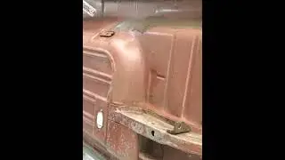 67 Mustang Stripping undercoating with Dry ice blasting.