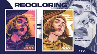 LEARN VECTOR, RECOLORING in Adobe Illustrator (free link color palette)