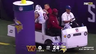Zack Ertz gets a scary knee injury and Ertz gets emotional after being carted off field vs Vikings