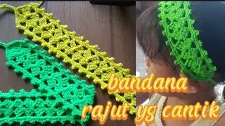 TUTORIAL MERAJUT BANDANA COCOK BUAT IBU2 YG PUNYA ANAK CEWEK#rajutpemula #tutorial #croshet