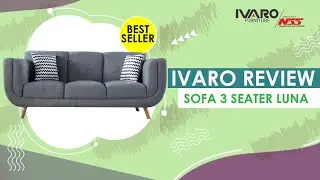 IVARO REVIEW SOFA 3 SEATER LUNA GREY