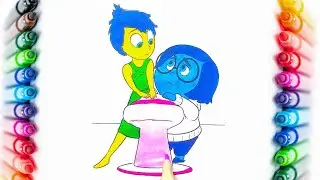 Inside Out 2 Coloring Page | Painting for kids | Joy and Sadness Cartoon
