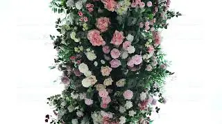 Lush flower wall creating a stunning backdrop
