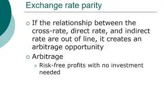 International Finance - Cross-rates and exchange rate theories (2/3)