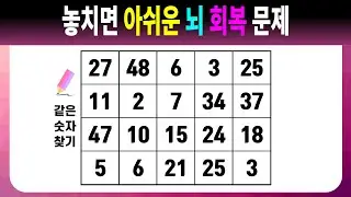 놓치면 아쉬운 뇌 회복 문제 【같은숫자찾기/치매예방퀴즈/치매예방활동/치매예방게임/숫자퀴즈/치매테스트】